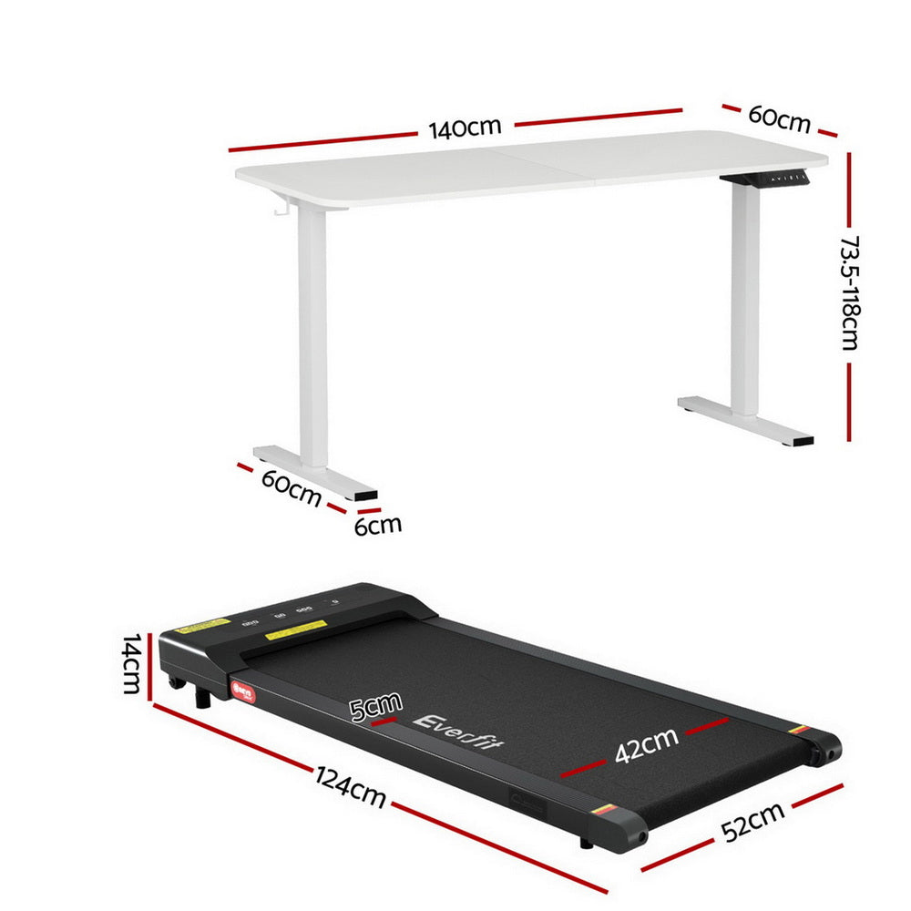 Veston Electric Treadmill Desk Combo – White – 140 cm