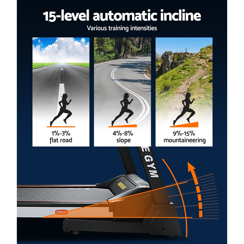 Titan Electric Treadmill with Auto Incline – Black – 450 mm Belt