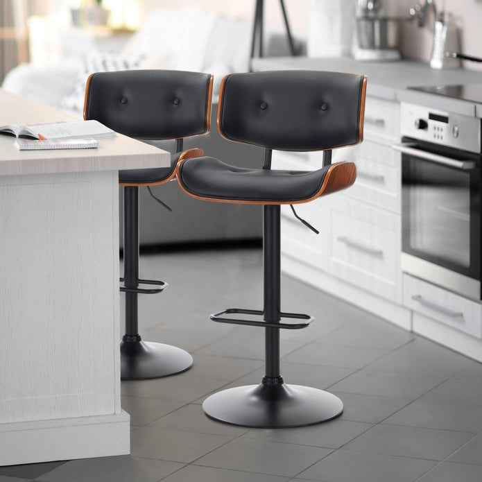 Rowan SERENITà European Wooden Black Modern Bar Stools Swivel Bar Stool Chair Counter Height Bar(Black)stool with 360 Degree Swivel Seat
