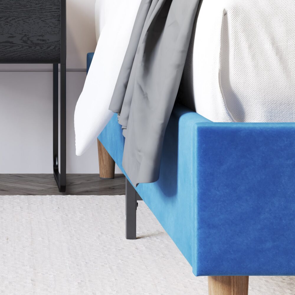 Vienna Velvet Bed Frame – Blue – Double