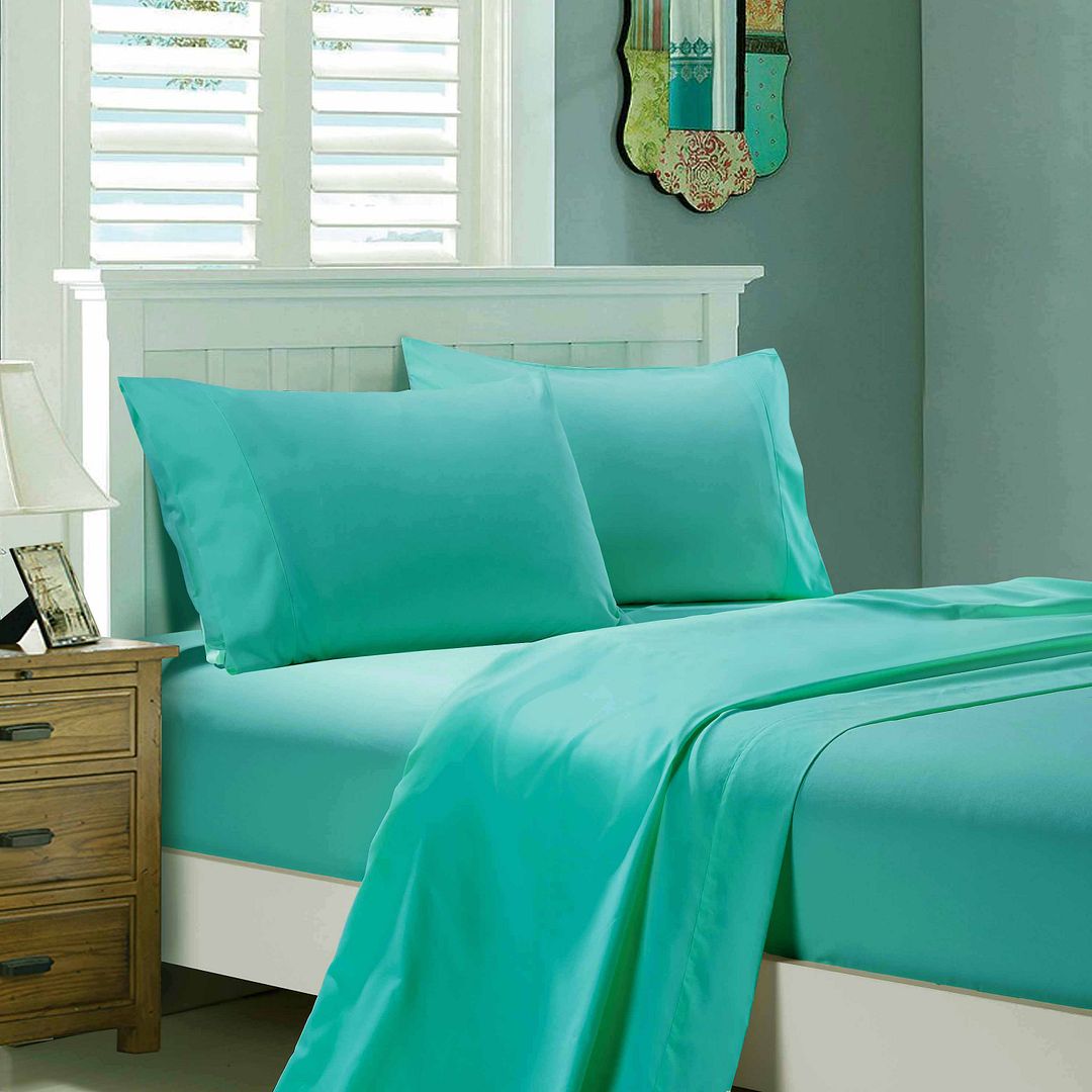 Linden 1000TC Ultra Soft Bed Teal Flat & Fitted Sheet Set – King