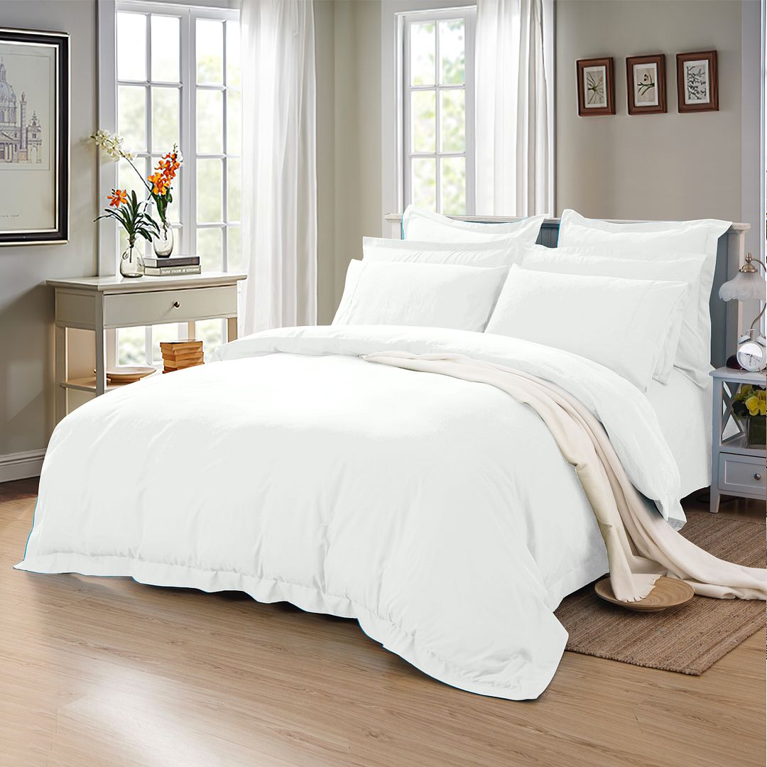 Arlo 1000TC Tailored Quilt Cover Set – White – Double