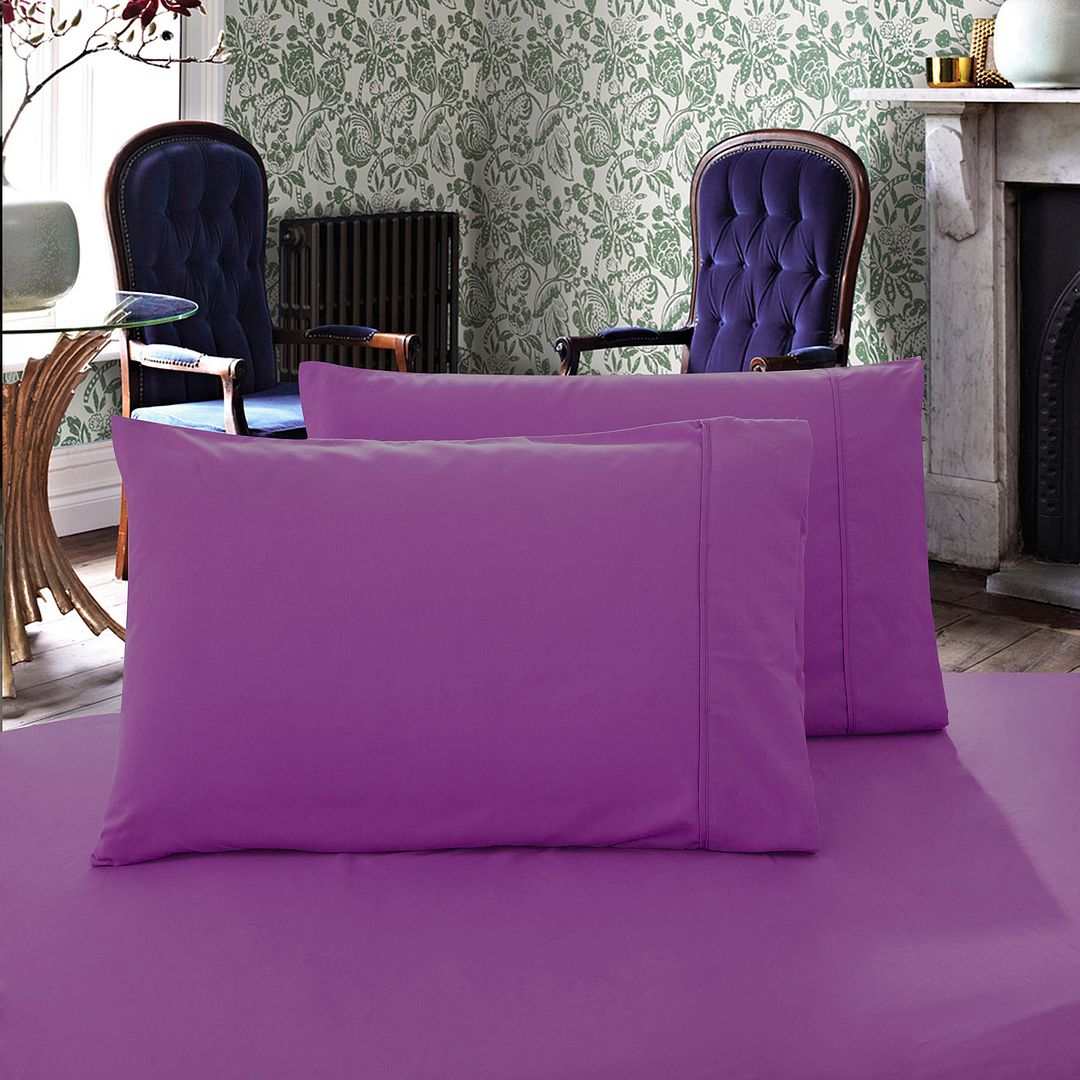 Cove 1000TC Premium Ultra Soft Pillowcases 2 - Pack - Purple – King