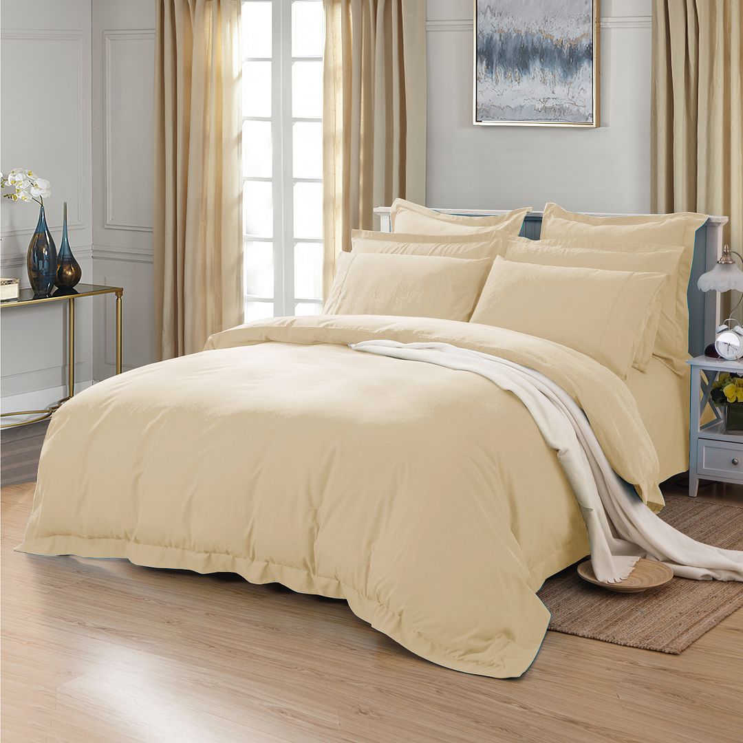 Atlas 1000TC Quilt Cover Set – Yellow Cream – King Single