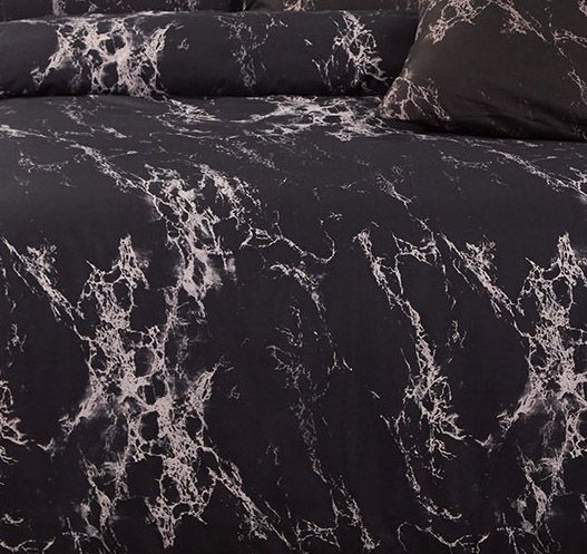Sterling Duvet Quilt Cover Set – Black Marble – Double