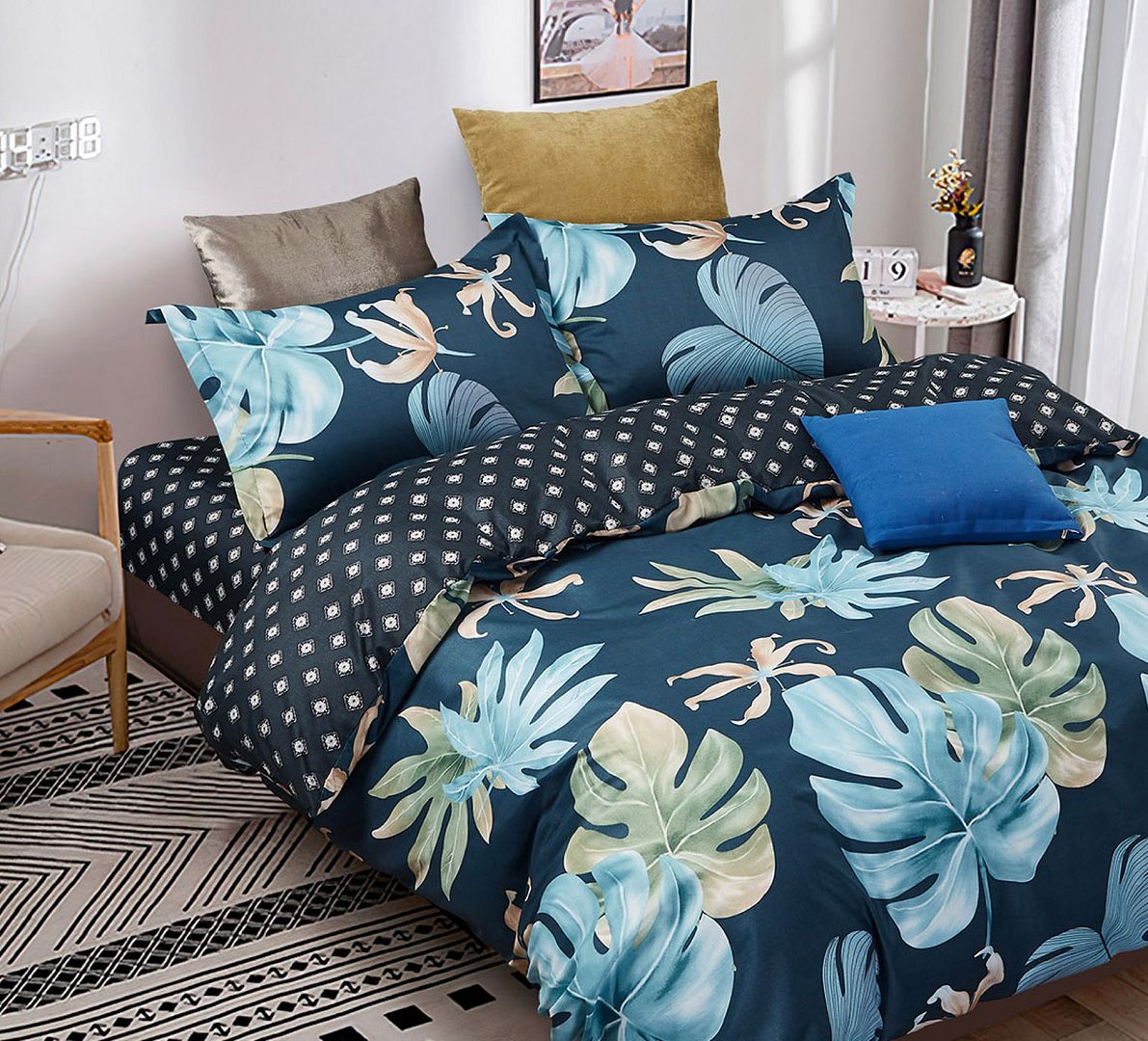 Atrium Leaves Quilt Cover Set – Multi – Queen