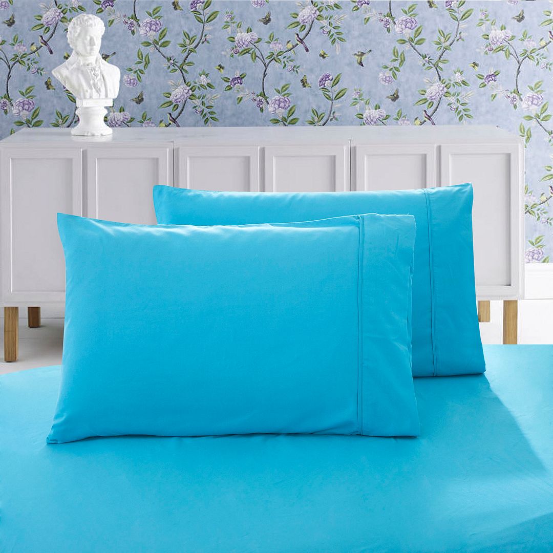 Rowan 1000TC Premium Ultra Soft Pillowcases 2 - Pack - Light Blue – Queen