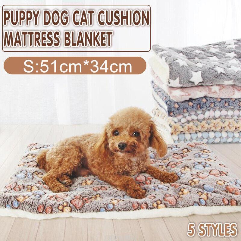 Atlas S Puppy Dog Cat Cushion Mattress Blanket Bed Soft Warm Pet Pad Winter Kennel House - Blue Brownstar