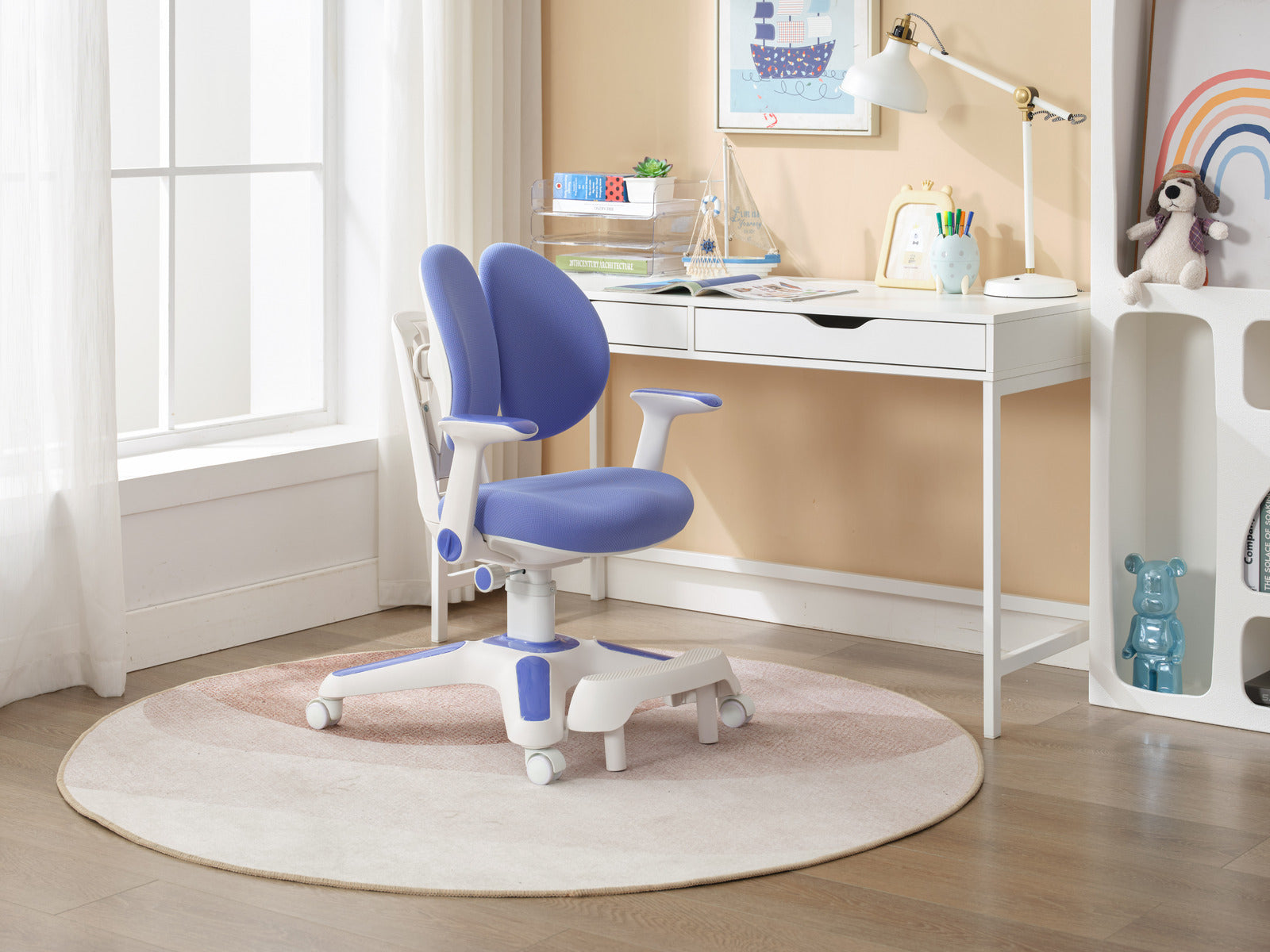 Kiera Kids Study Chair Set – Blue – Set of 4