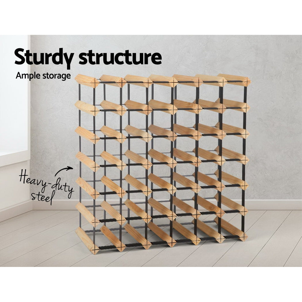 Belmont Timber Wine Rack – Natural – 42 Bottles