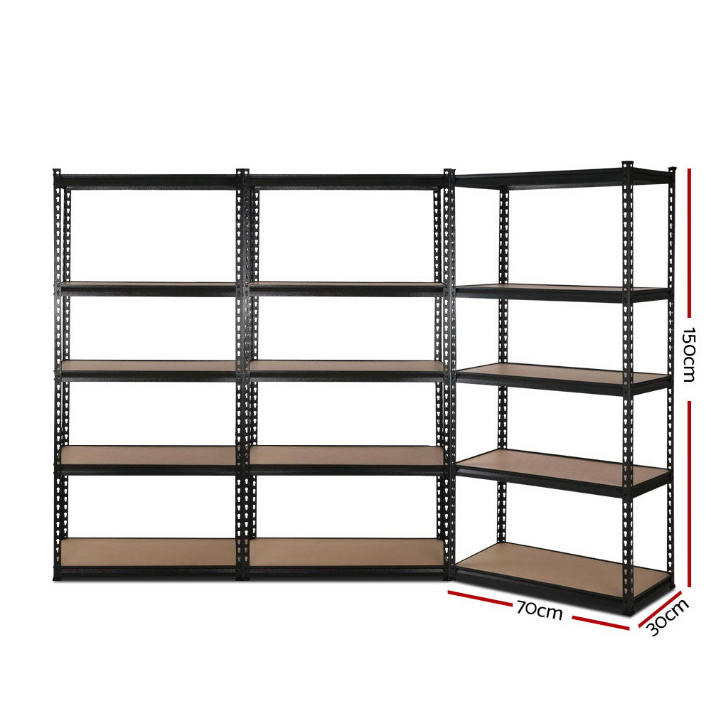 Alderon Industrial Storage Rack – Black – 150 cm
