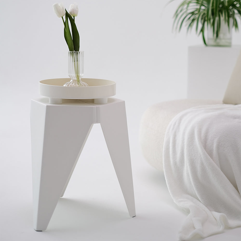 Nova Stackable Stools – White – Set of 2