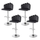 Bar Stool X4 Kitchen Dining Counter Gaslift Chair Adjustable Velvet Grey