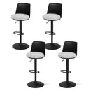 Arlo 4x Bar Stools Kitchen Swivel Gas Lift Counter Dining Chair Curved Black