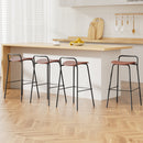 Rowan 4x Bar Stools Kitchen Counter Dining Chair Metal Brown