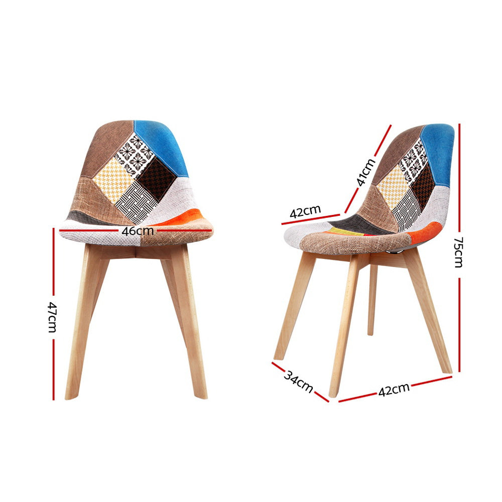 Eiffel Dining Chairs – Fabric – Set of 2