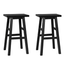 Bar Stools Kitchen Counter Stools Wooden Chairs Black x2
