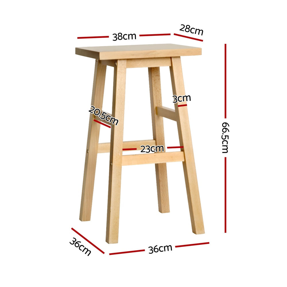 Baden Wooden Bar Stools – Brown – Set of 4