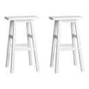Bar Stools Kitchen Counter Stools Wooden Chairs White x2