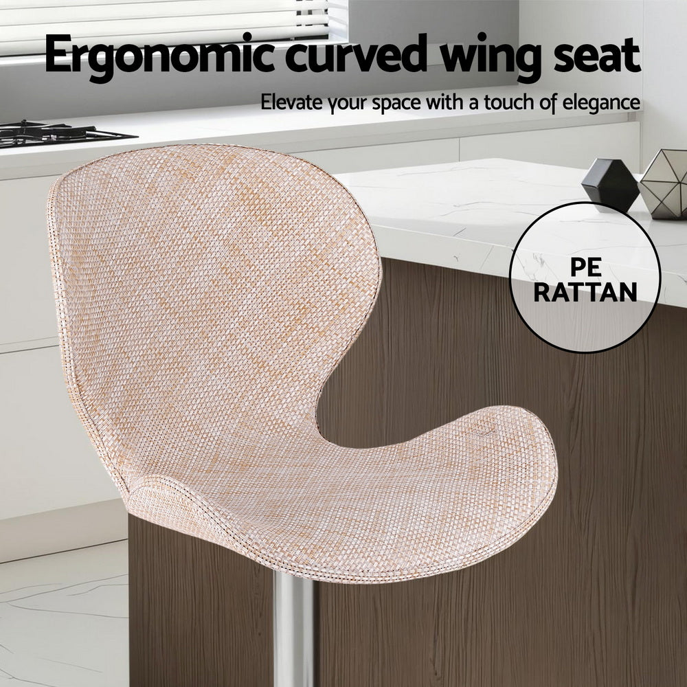 Cove Swivel Gas Lift Counter Stools – Beige – Set of 4