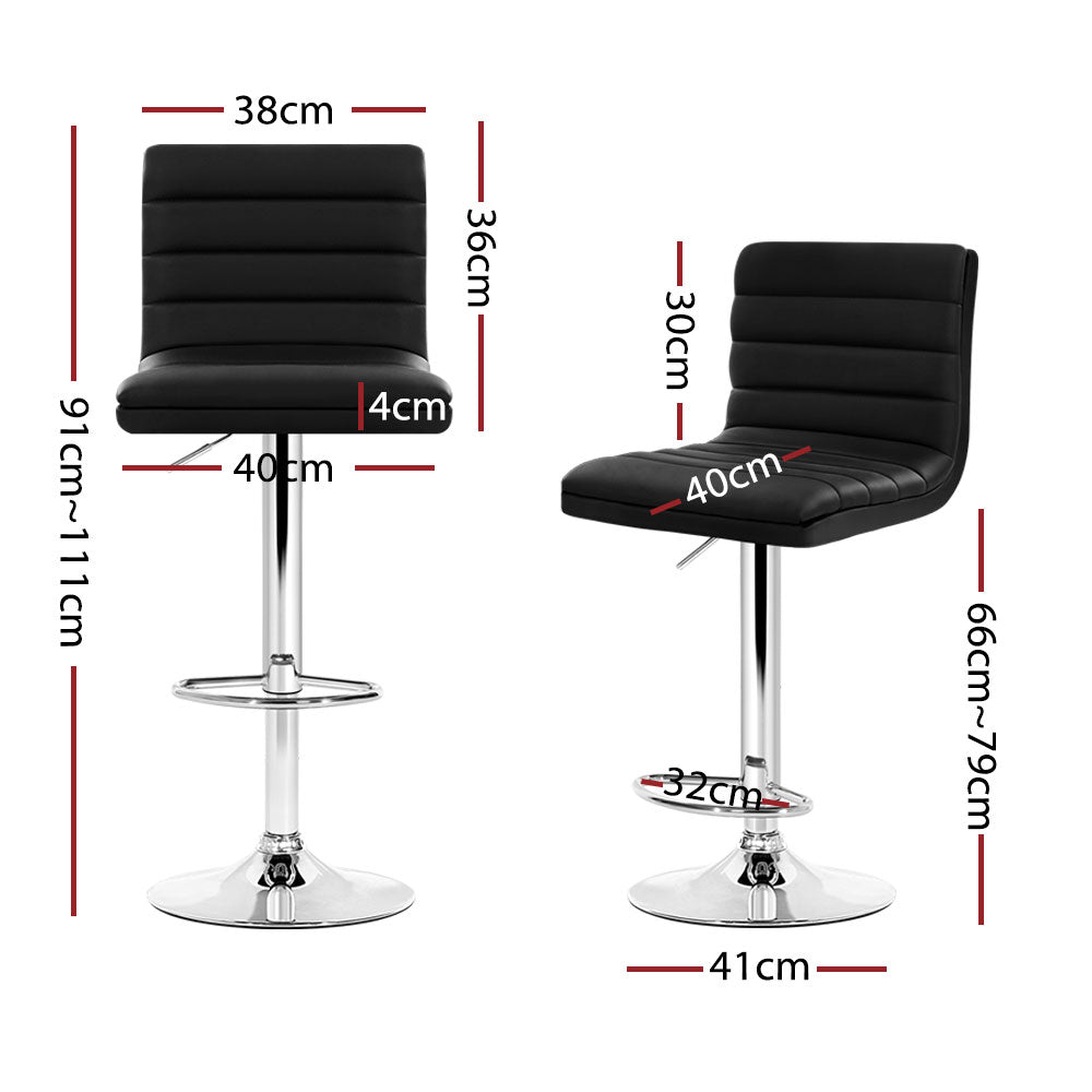 Theron Gas Lift Bar Stools – Black – Set of 4