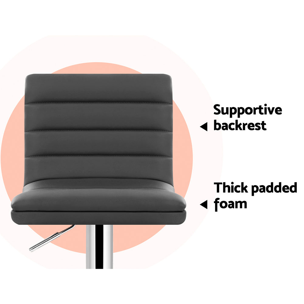 Alderon Gas Lift Bar Stools – Grey – Set of 2
