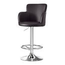 Rowan 1x Leather Bar Stools Swivel Adjustable Gas Lift PU Counter Chairs Brown