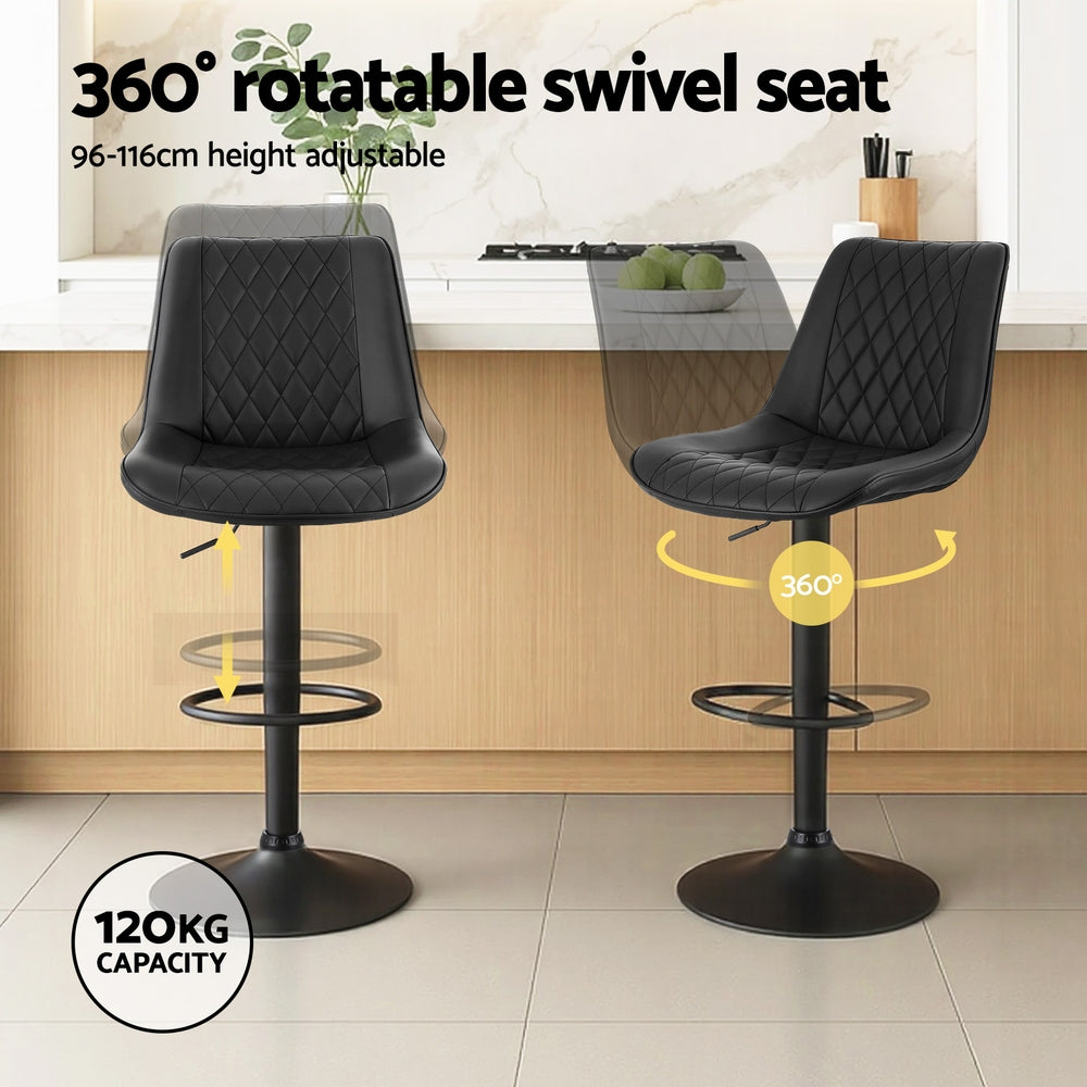 Hudson Swivel Gas Lift Counter Stools – Black – Set of 4