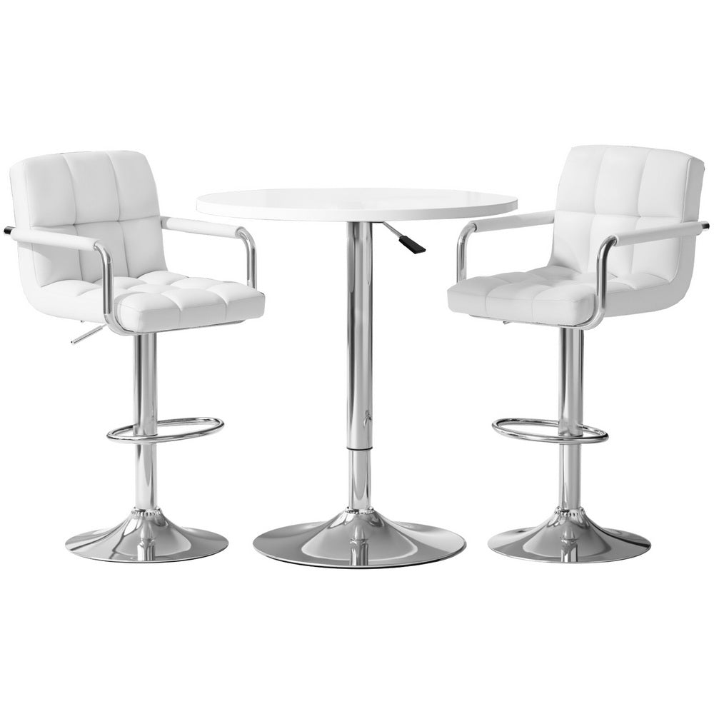 Bar Table and Stools Set Dining Desk Kitchen Chairs Cafe Pub