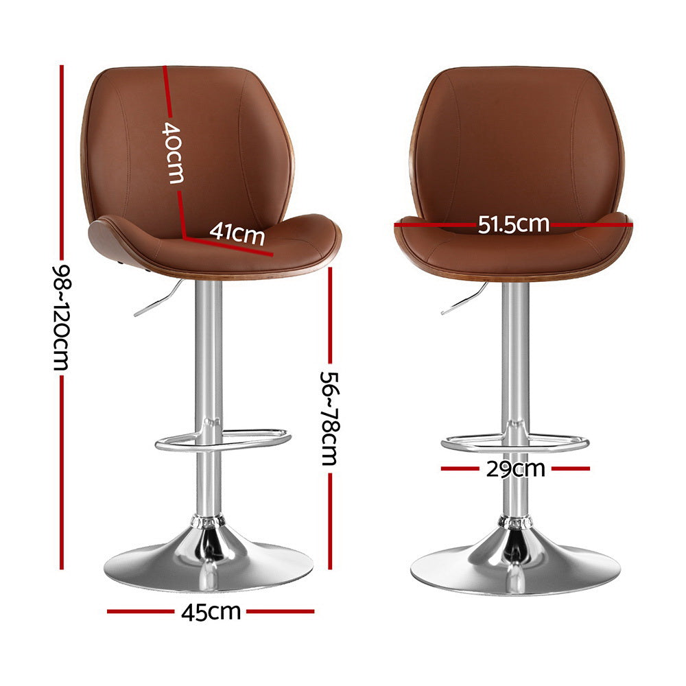 Haven Bentwood Adjustable Bar Stools – Brown – Set of 4