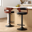 Rowan 2x Bar Stools Gas Lift Faux Leather