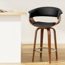 Bar Stools Swivel PU Seat Wooden