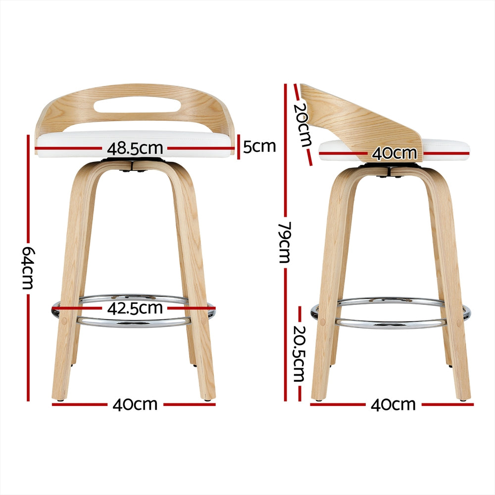 Ashford Swivel Bar Stools – White – Set of 2