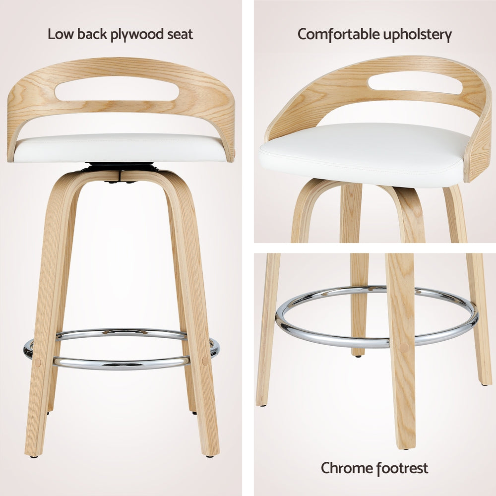 Ashford Swivel Bar Stools – White – Set of 2