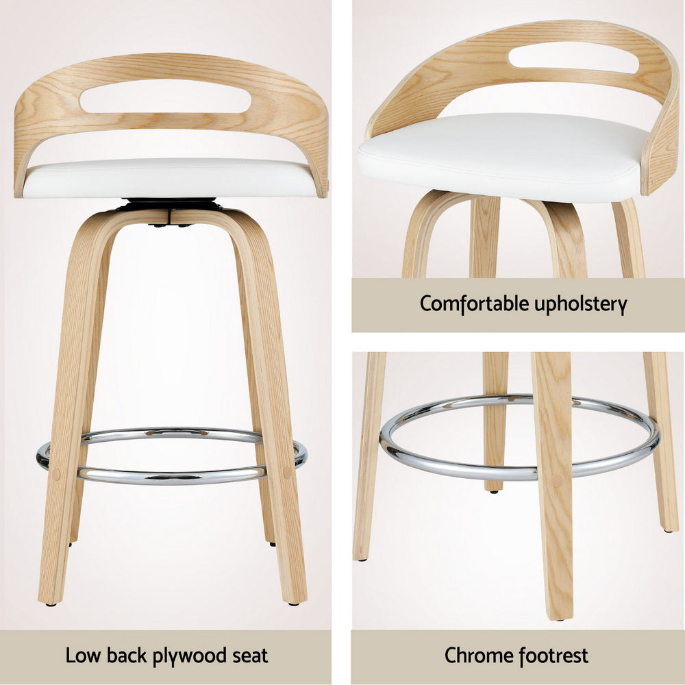 Tavern Swivel Bar Stools – White – Set of 4