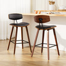 Rowan 2x Bar Stools Leather Padded w/Backrest