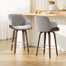 Arlo 2x Bar Stools Swivel Velvet Padded Wooden