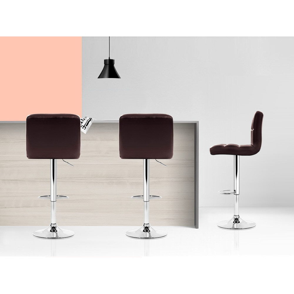 Marston Gas Lift Bar Stools – Brown – Set of 2