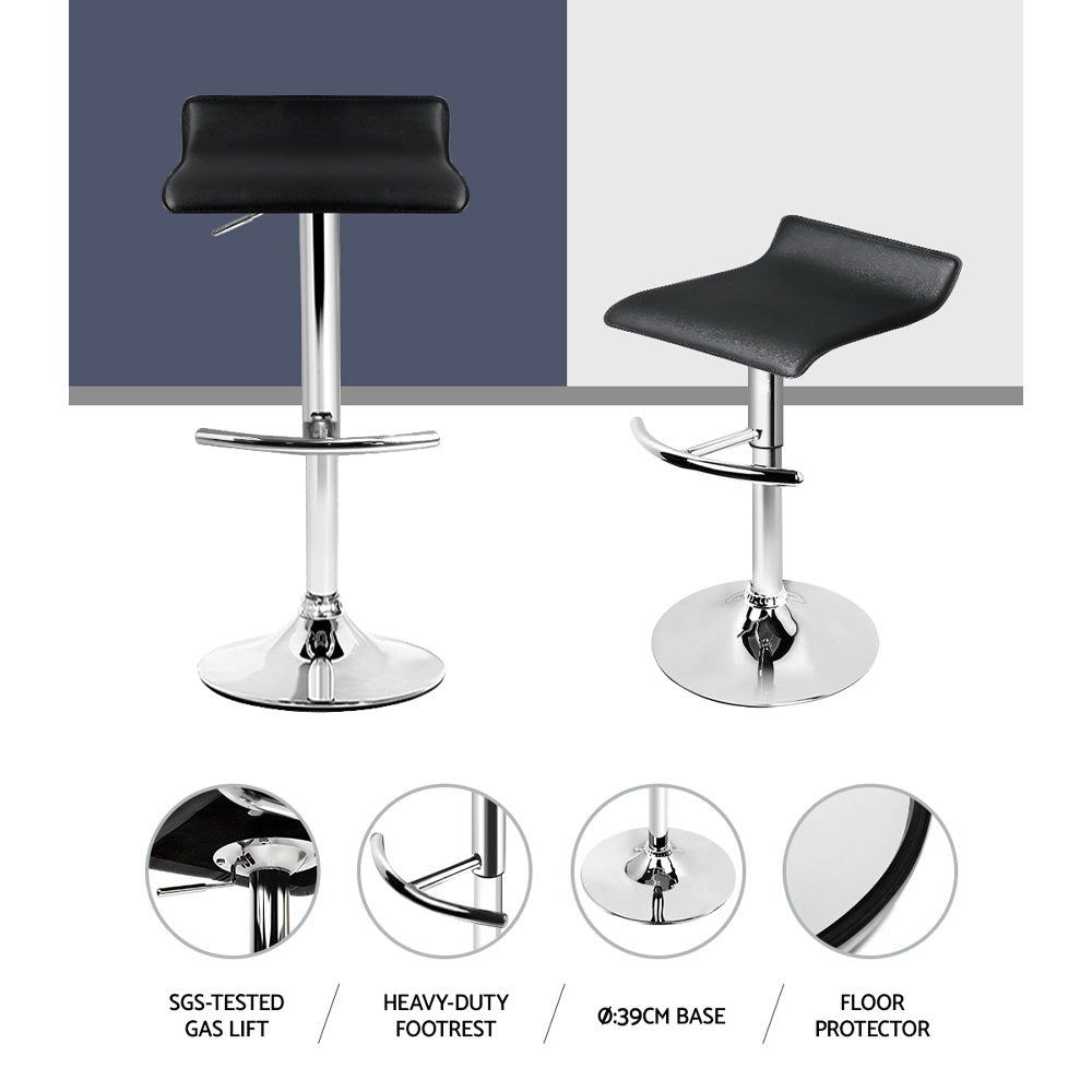 Serrano Wave Style Bar Stools – Black – Set of 2