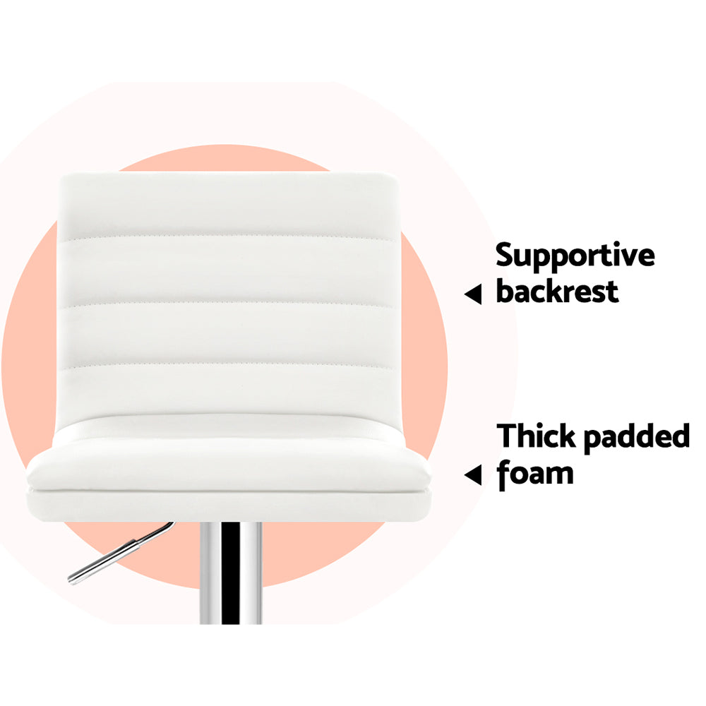 Kairo Line Style Bar Stools – White – Set of 2