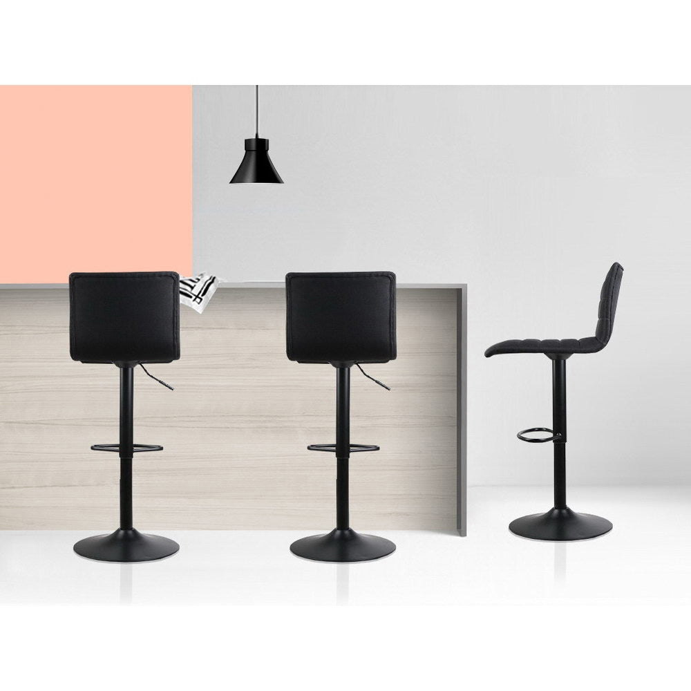 Thorne Linen Bar Stools – Black – Set of 4