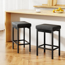 Arlo 2x Metal Bar Stools PU Seat Dining Counter Chairs