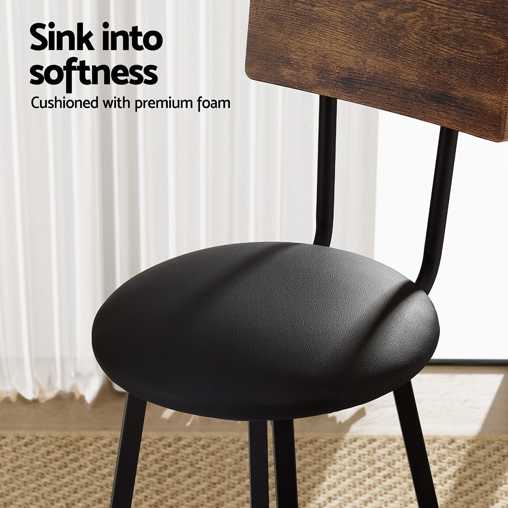 Nova Industrial Bar Stools – Black – Set of 2
