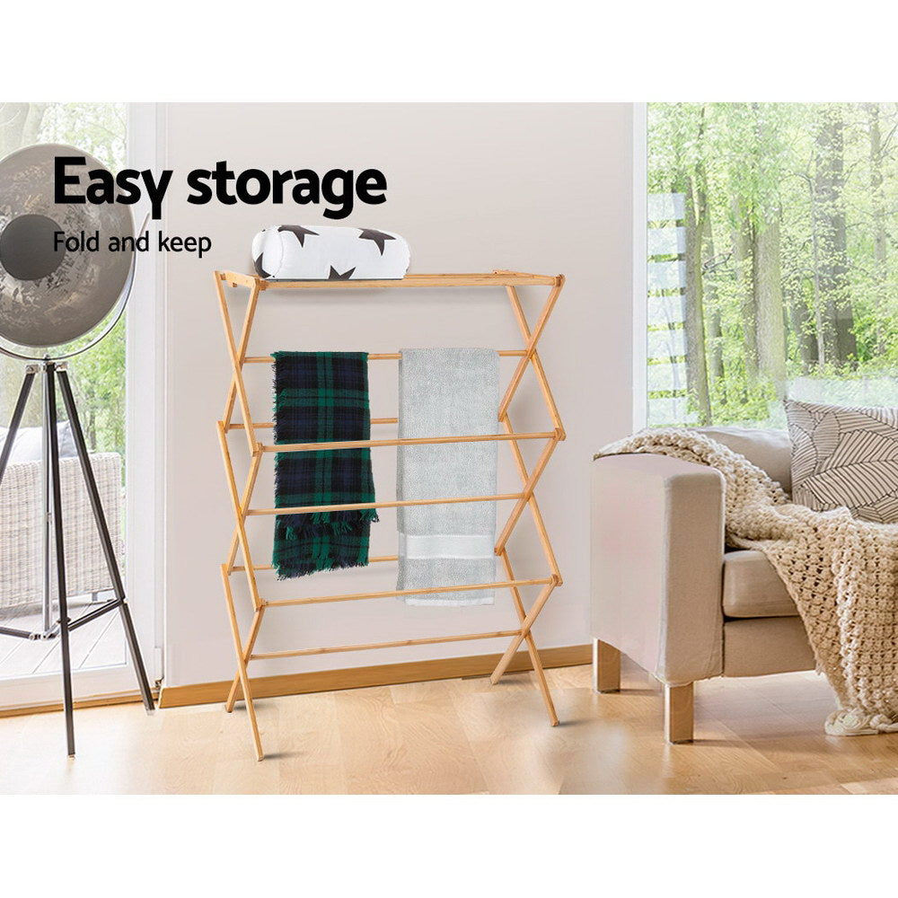 Nara Bamboo Clothes Drying Rack – Natural