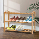 Shoe Rack Bamboo Shoe Storage 3 - tier 9 Pairs