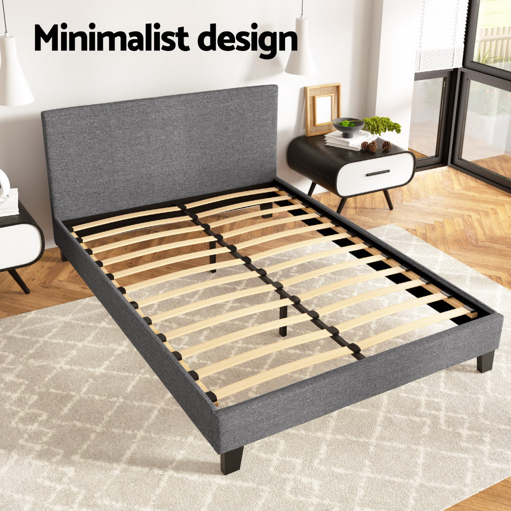 Alderon Fabric Bed Frame – Grey – Double
