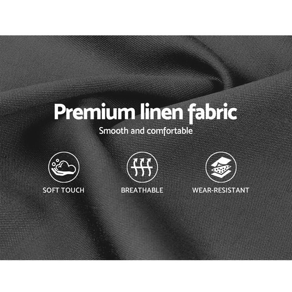 Rowen Linen Gas Lift Bed Frame – Charcoal – Queen