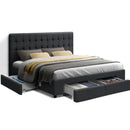 Bed Frame with 4 Drawers Charcoal AVIO – Queen