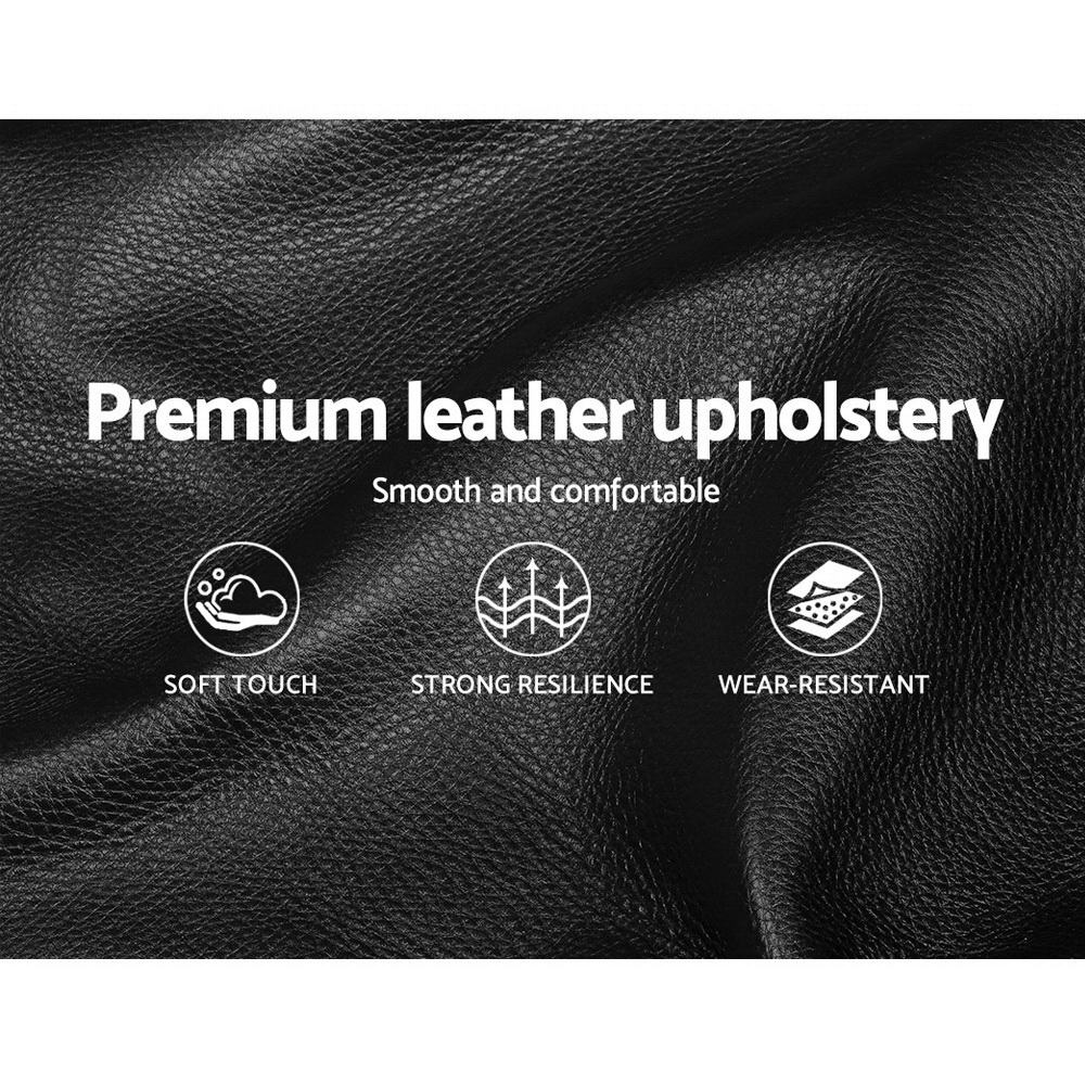 Serano Leather Gas Lift Bed Frame – Black – Double