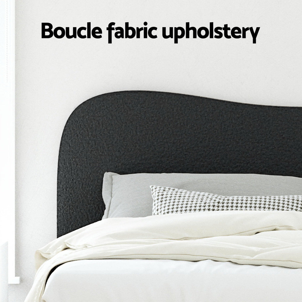 Dara Bouclé Bed Frame – Black – Double